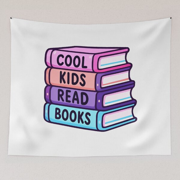 Item preview, Cool Kids Read Books Colorful Stacked Book Quote designed and sold by SkeletonsDanger.
