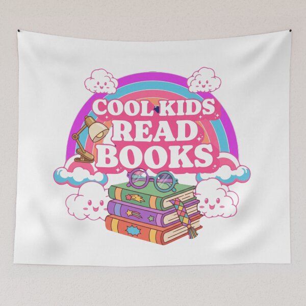 Item preview, Cool Kids Read Books Rainbow Stack Reading Quote designed and sold by SkeletonsDanger.