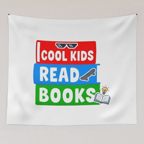 Item preview, Cool Kids Read Books Bright Block designed and sold by SkeletonsDanger.