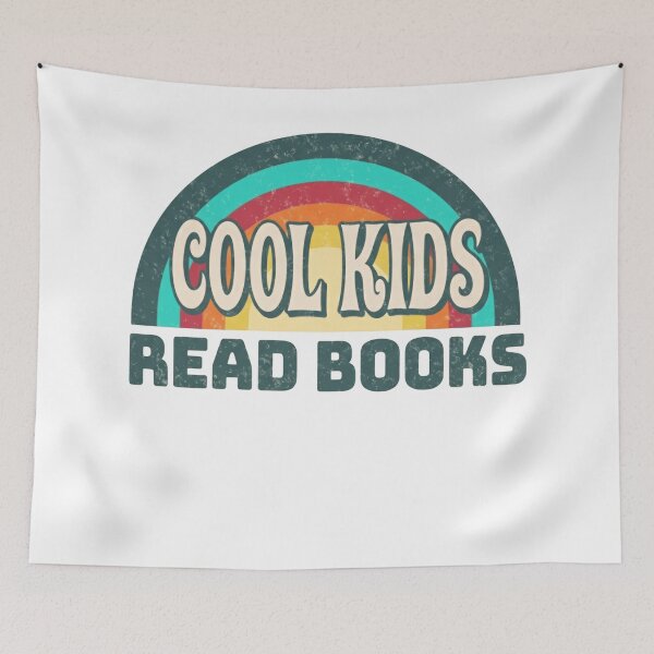 Item preview, Cool Kids Read Books Retro Teal Rainbow Quote designed and sold by SkeletonsDanger.