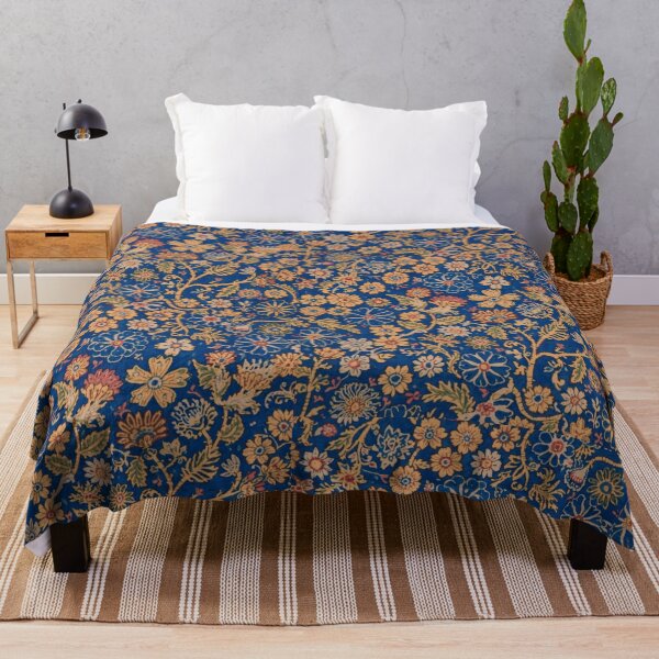 Item preview, Vibrant Blue Hungarian Folk Floral Patter designed and sold by Modern-Heritage.