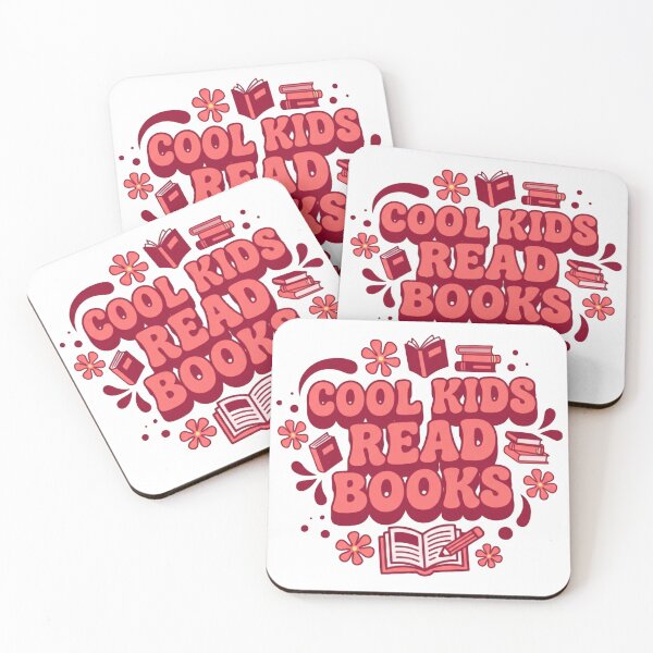 Item preview, Cool Kids Read Books Bold Red Floral Quote designed and sold by SkeletonsDanger.