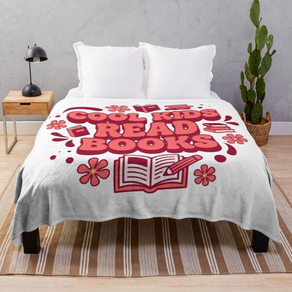 Item preview, Cool Kids Read Books Bold Red Floral Quote designed and sold by SkeletonsDanger.