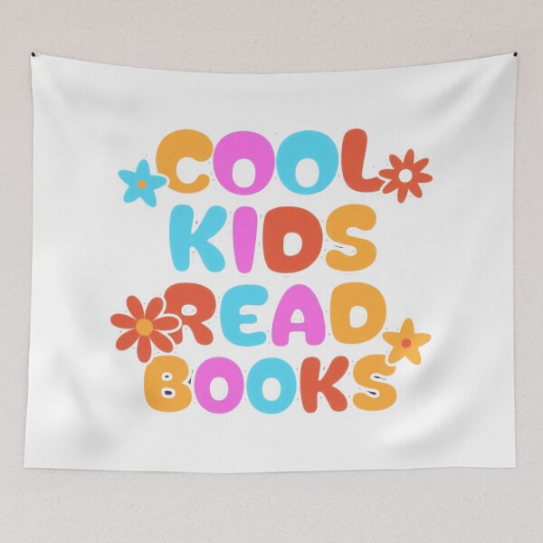 Item preview, Cool Kids Read Books Bright Bubble Letter Quote designed and sold by SkeletonsDanger.