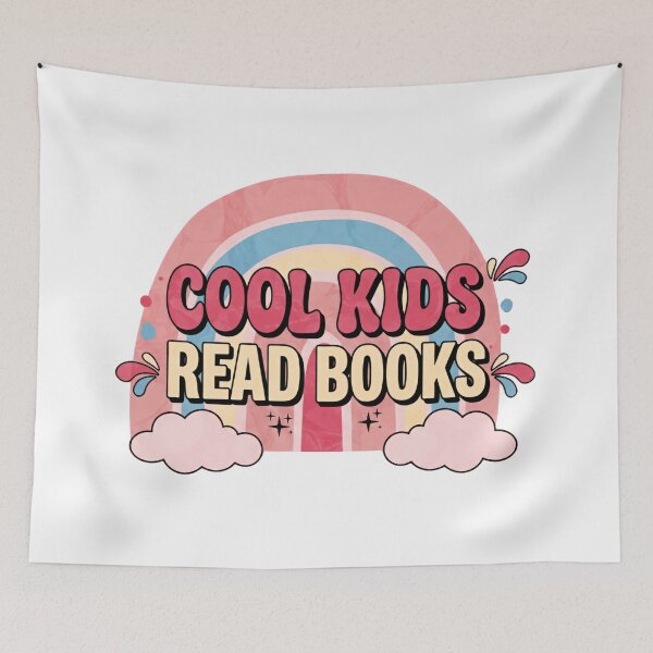 Item preview, Cool Kids Read Books Rainbow Cloud Reading Quote designed and sold by SkeletonsDanger.