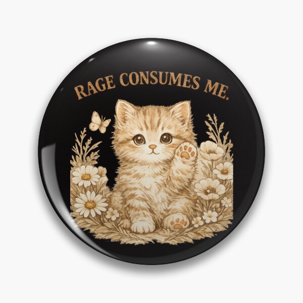 Item preview, Rage Consumes Me – Vintage Cute Kitten T-Shirt Design designed and sold by FrameFlow.