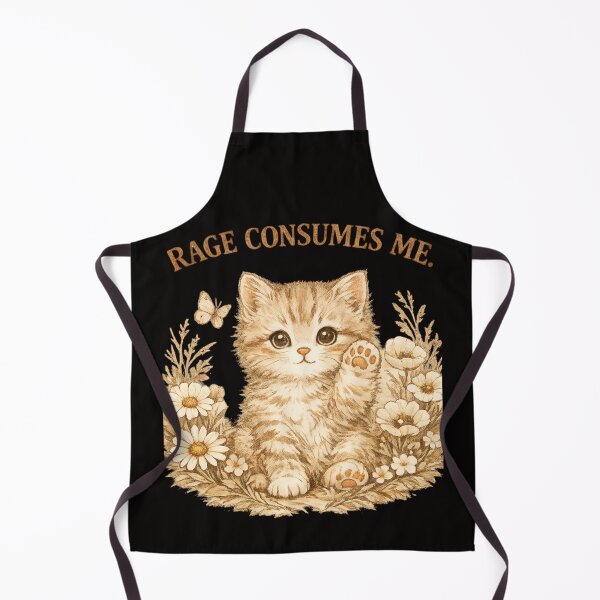 Item preview, Rage Consumes Me – Vintage Cute Kitten T-Shirt Design designed and sold by FrameFlow.
