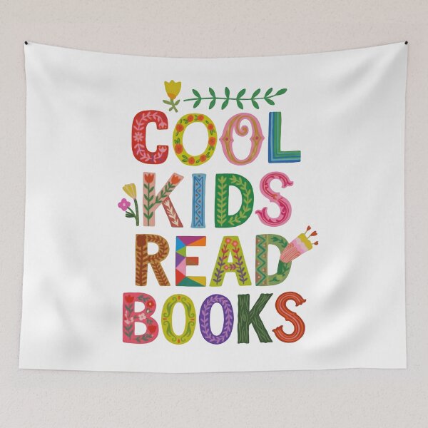 Item preview, Cool Kids Read Books Patterned Letter Reading Quote designed and sold by SkeletonsDanger.