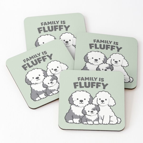 Item preview, Old English Sheepdog & Poodle Family – Sheepadoodle Puppy – Family Is Fluffy Cute Dog Design designed and sold by ThatDoggoArtist.