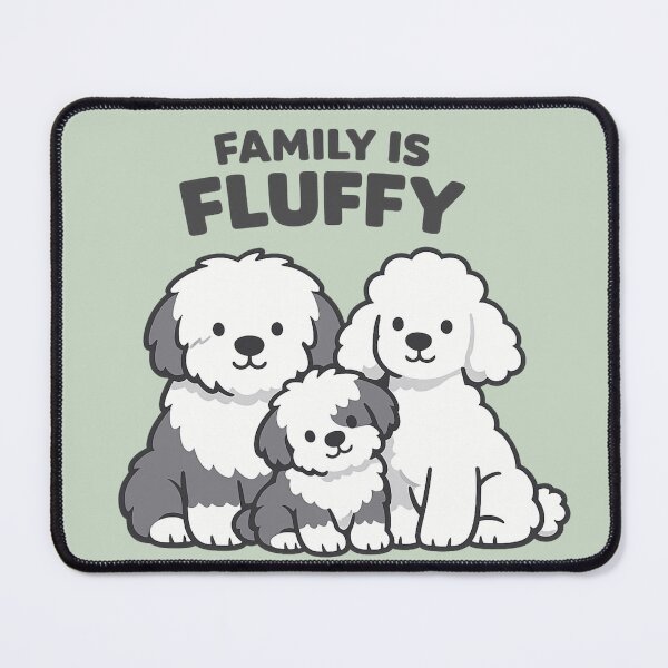 Item preview, Old English Sheepdog & Poodle Family – Sheepadoodle Puppy – Family Is Fluffy Cute Dog Design designed and sold by ThatDoggoArtist.