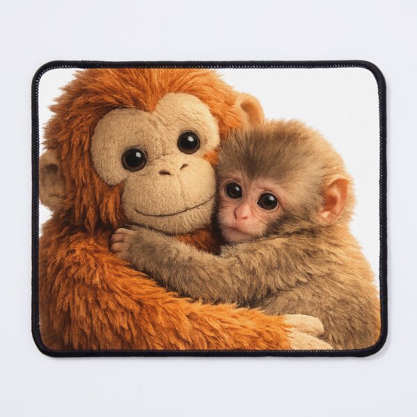 Item preview, Punch Monkey – Baby Japanese Macaque Hugging Stuffed Orangutan designed and sold by wilnickvisuals.