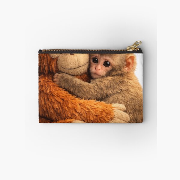 Item preview, Punch Monkey – Baby Japanese Macaque Hugging Stuffed Orangutan designed and sold by wilnickvisuals.