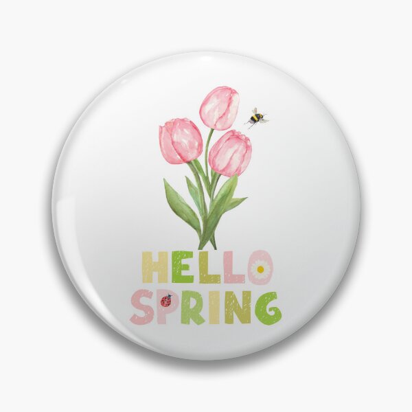 Item preview, Hello Spring with Tulips, Ladybird, Bee and a Daisy designed and sold by Fantacaroo Designs.