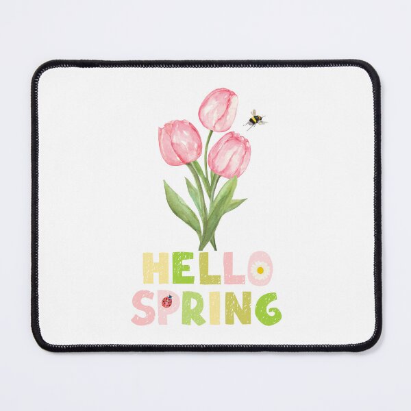 Item preview, Hello Spring with Tulips, Ladybird, Bee and a Daisy designed and sold by Fantacaroo Designs.