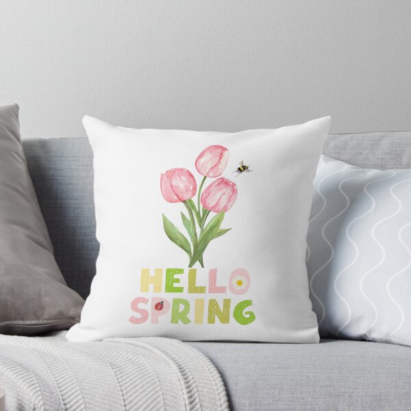 Item preview, Hello Spring with Tulips, Ladybird, Bee and a Daisy designed and sold by Fantacaroo Designs.