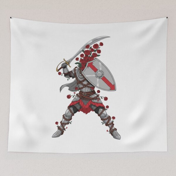 Item preview, Dark Fantasy Rose Knight – Gothic Medieval Warrior with Sword and Shield designed and sold by Dzblack.