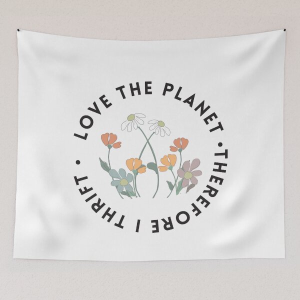Item preview, I love the planet therefore I thrift designed and sold by TaraPen.