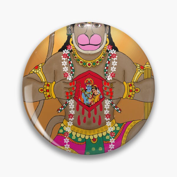 Item preview, Lord Hanuman Powerful Design – Hindu Devotional Art Illustration designed and sold by Harshit_Digital_Arts.
