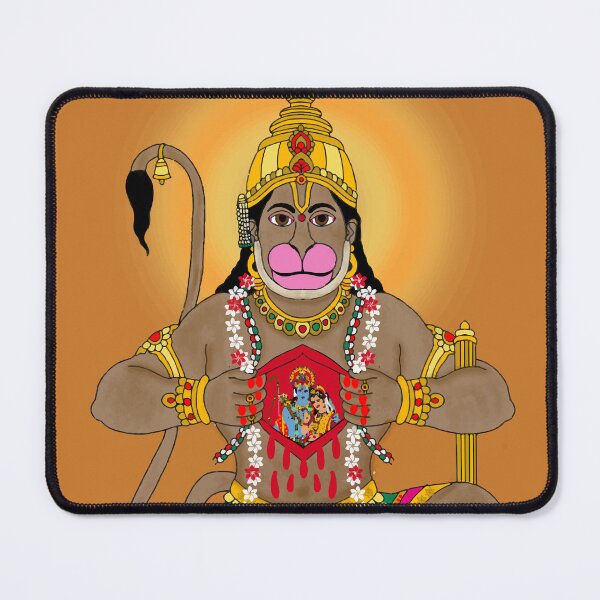 Item preview, Lord Hanuman Powerful Design – Hindu Devotional Art Illustration designed and sold by Harshit_Digital_Arts.