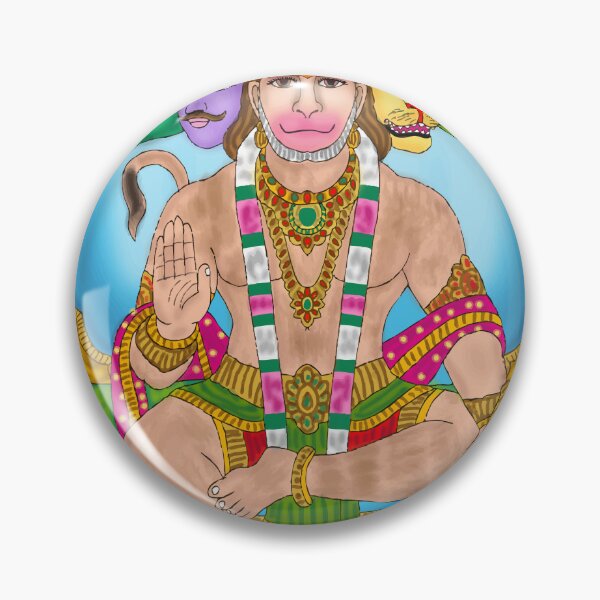 Item preview, Panchmukhi Hanuman Divine Energy Artwork – Modern Hindu Spiritual Design designed and sold by Harshit_Digital_Arts.