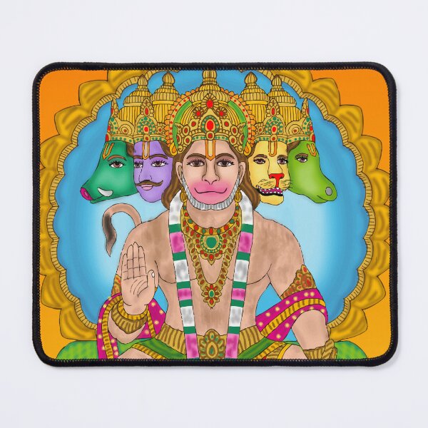 Item preview, Panchmukhi Hanuman Divine Energy Artwork – Modern Hindu Spiritual Design designed and sold by Harshit_Digital_Arts.