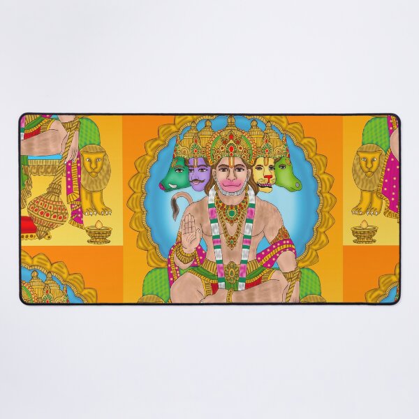 Item preview, Panchmukhi Hanuman Divine Energy Artwork – Modern Hindu Spiritual Design designed and sold by Harshit_Digital_Arts.