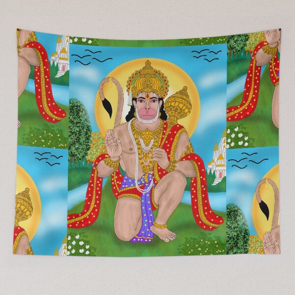 Item preview, Hanuman Spiritual Strength Design – Contemporary Hindu Art designed and sold by Harshit_Digital_Arts.