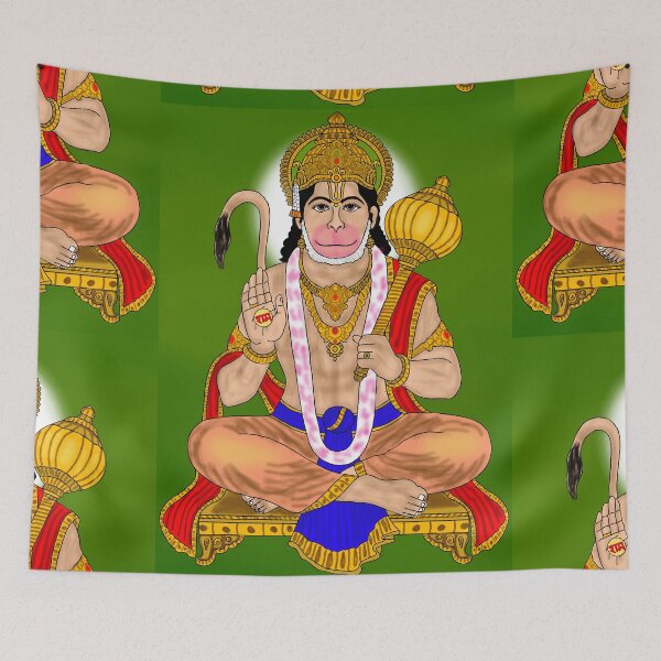 Item preview, Lord Hanuman Blessing Design – Sacred Hindu Mythology Art designed and sold by Harshit_Digital_Arts.