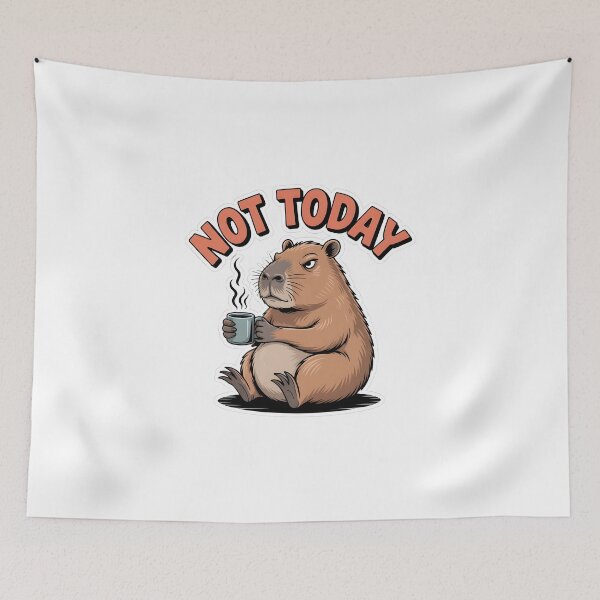 Item preview, Funny Capybara Not Today Coffee Sticker | Grumpy Animal Gift designed and sold by RICHYON.