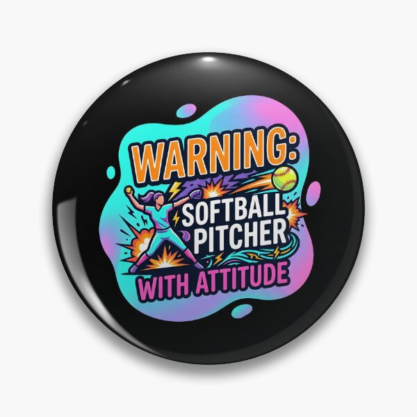 Item preview, Warning: softballl pitcher with attitude | Softball designed and sold by SocialStaticz.