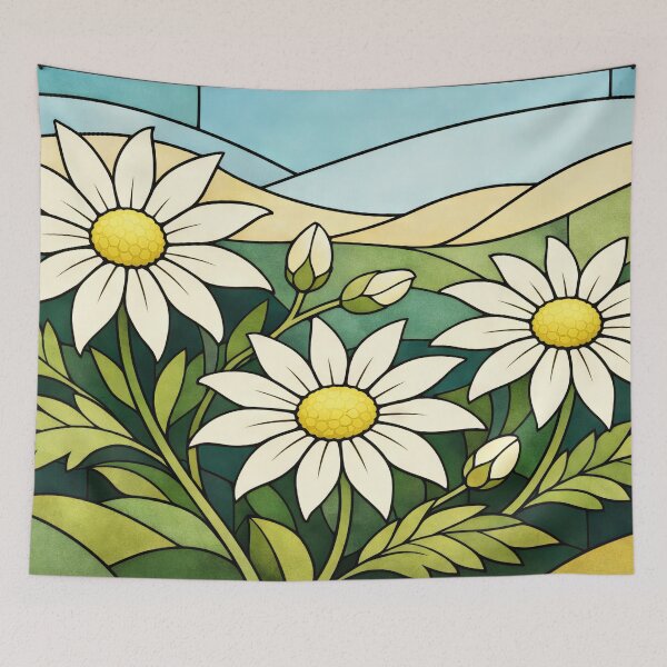 Item preview, Vintage Flannel Flower Stained Glass designed and sold by scicilysimonee.