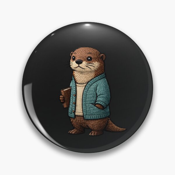 Item preview, Creative Introvert Otter – Minimal Embroidered Patch Aesthetic Art designed and sold by ColorSplash123.