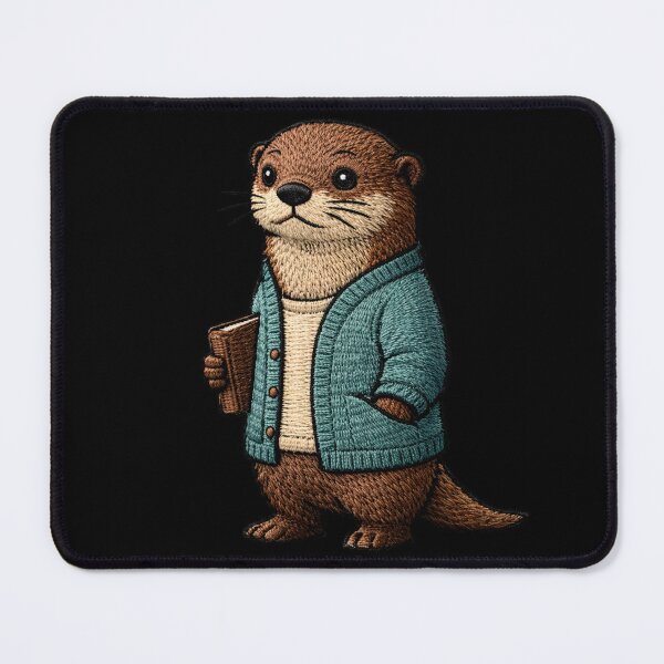 Item preview, Creative Introvert Otter – Minimal Embroidered Patch Aesthetic Art designed and sold by ColorSplash123.