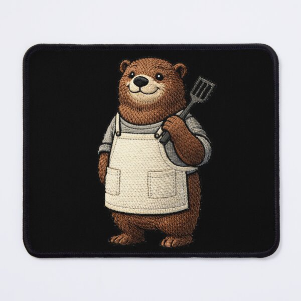 Item preview, Street Food Chef Bear – Premium Embroidered Patch Aesthetic Art designed and sold by ColorSplash123.