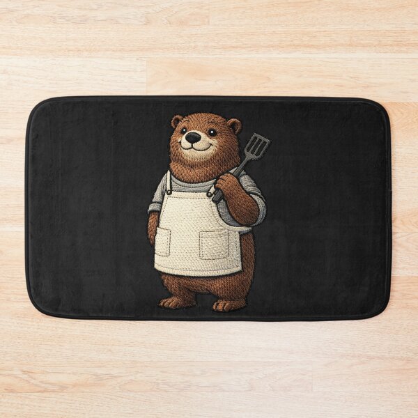 Item preview, Street Food Chef Bear – Premium Embroidered Patch Aesthetic Art designed and sold by ColorSplash123.