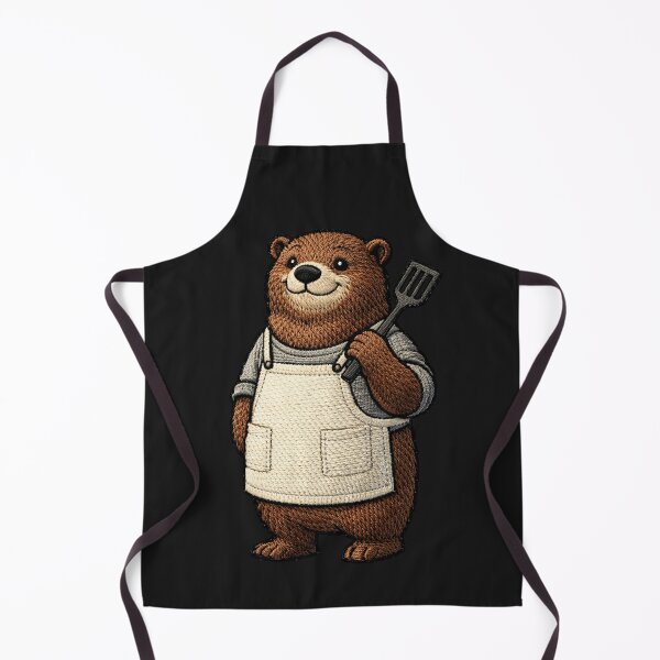 Item preview, Street Food Chef Bear – Premium Embroidered Patch Aesthetic Art designed and sold by ColorSplash123.
