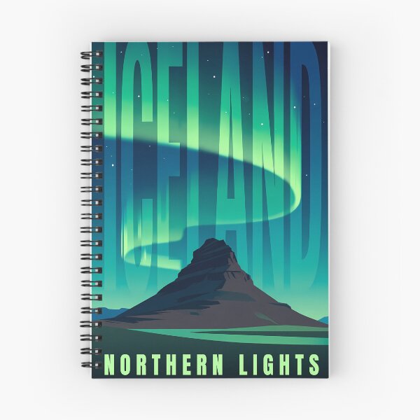 Item preview, Iceland Travel – Northern Lights Vintage Art designed and sold by Atlas Poster Co..