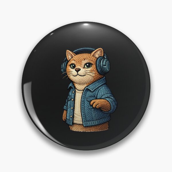 Item preview, Music Producer Cat – Premium Embroidered Patch Studio Aesthetic Art designed and sold by ColorSplash123.