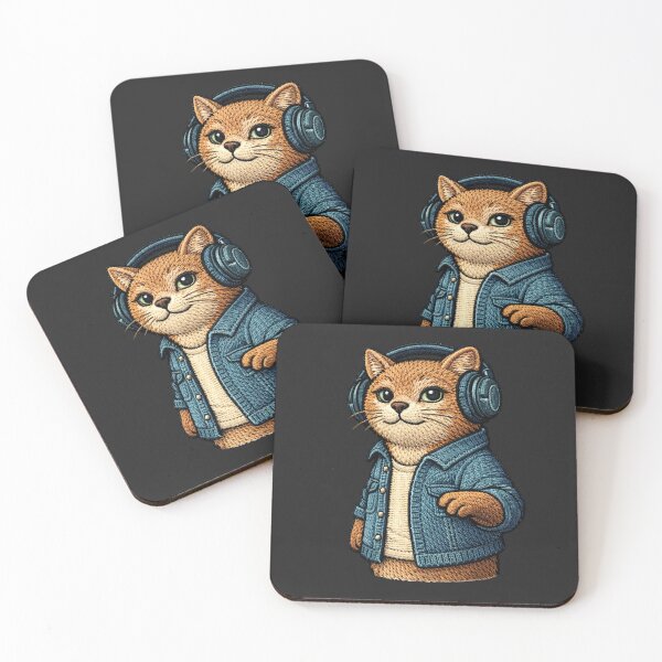 Item preview, Music Producer Cat – Premium Embroidered Patch Studio Aesthetic Art designed and sold by ColorSplash123.