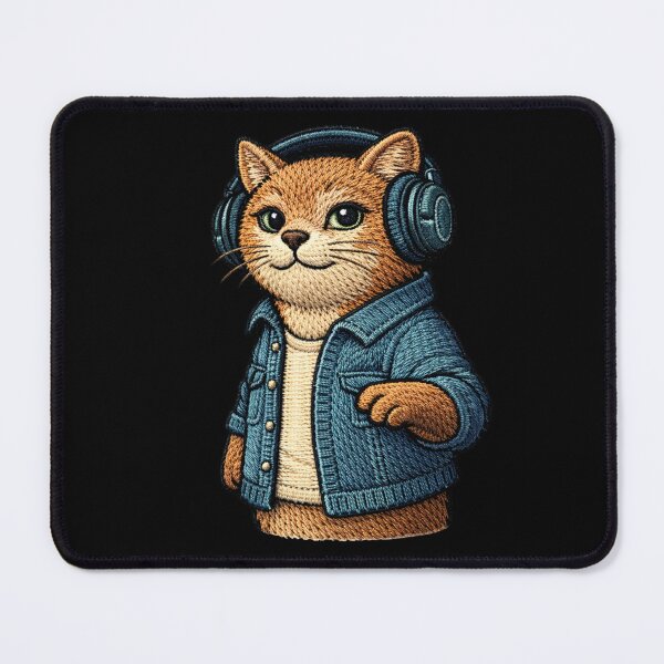 Item preview, Music Producer Cat – Premium Embroidered Patch Studio Aesthetic Art designed and sold by ColorSplash123.