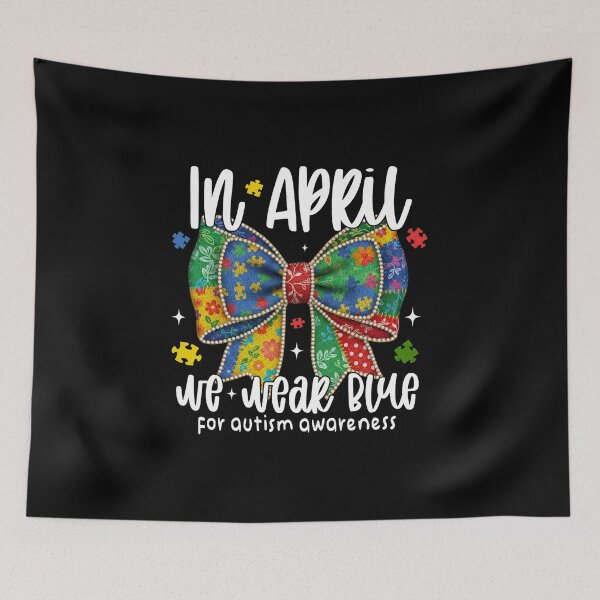 Item preview, In April We Wear Blue For Autism Awareness designed and sold by vintagearttee.