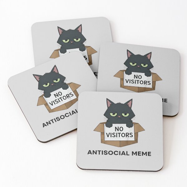 Item preview, Antisocial Cat Sticker – No Visitors Meme Shirt | Grumpy Black Cat Minimalist Illustration designed and sold by ZyxDes.