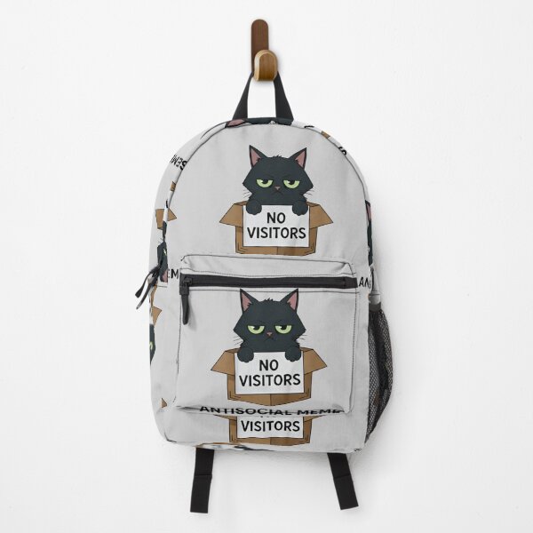 Item preview, Antisocial Cat Sticker – No Visitors Meme Shirt | Grumpy Black Cat Minimalist Illustration designed and sold by ZyxDes.