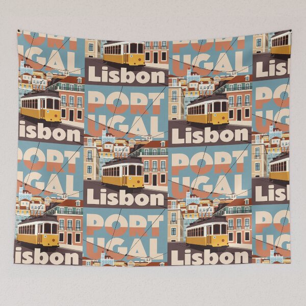 Item preview, Portugal Travel – Lisbon Vintage Art designed and sold by Atlas Poster Co..