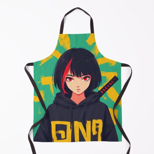 Artikelvorschau, Anime-Mädchen mit roten Augen im Streetwear-Stil mit Katana entworfen und verkauft von Jimakmo.