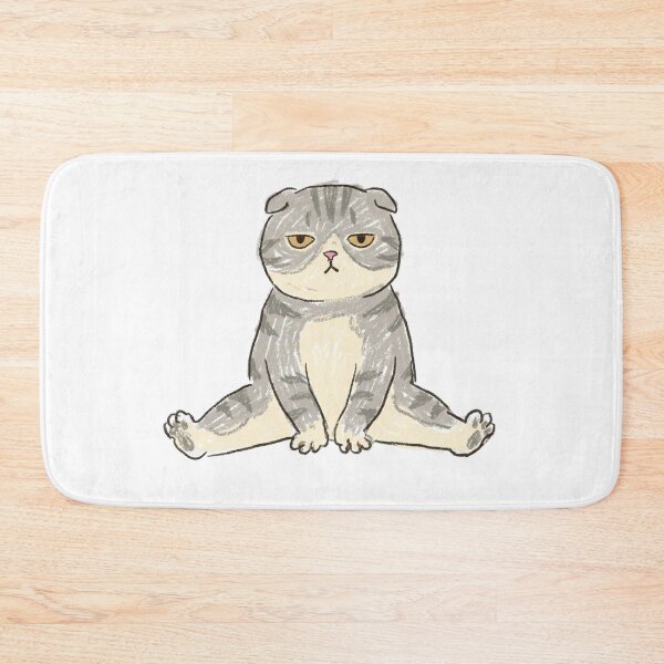 Item preview, Scottish Fold Cat Buddha Sit Deadpan Crayon Art designed and sold by Calico and Cream .
