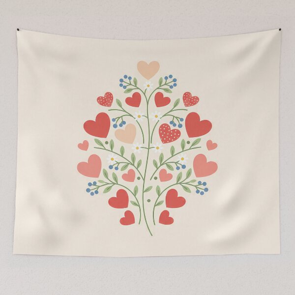 Item preview, Heart Tree Folk Motif Illustration – Scandinavian Folk Art by heidiannemorris © designed and sold by FOLK ART FUSION by heidiannemorris.