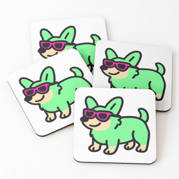 Item preview, Green Corgi Wearing Sunglasses designed and sold by Kazzasthings.