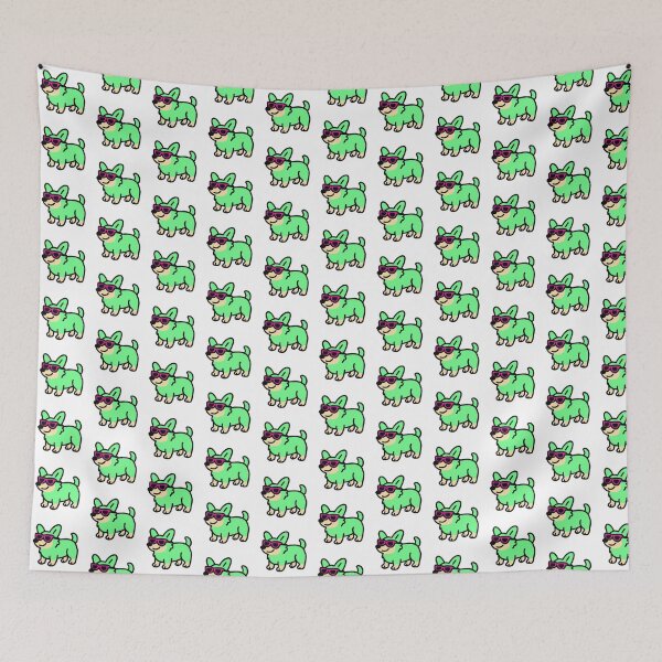 Item preview, Green Corgi Wearing Sunglasses designed and sold by Kazzasthings.