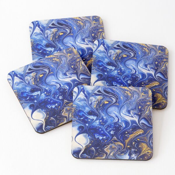Item preview, Indigo Dream -  Blue Abstract Fluid Pattern, Modern Navy Home Decor, Marble Style Surface Design designed and sold by The Artful Vagabond.